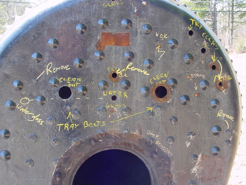 Photo of Boiler backhead details.