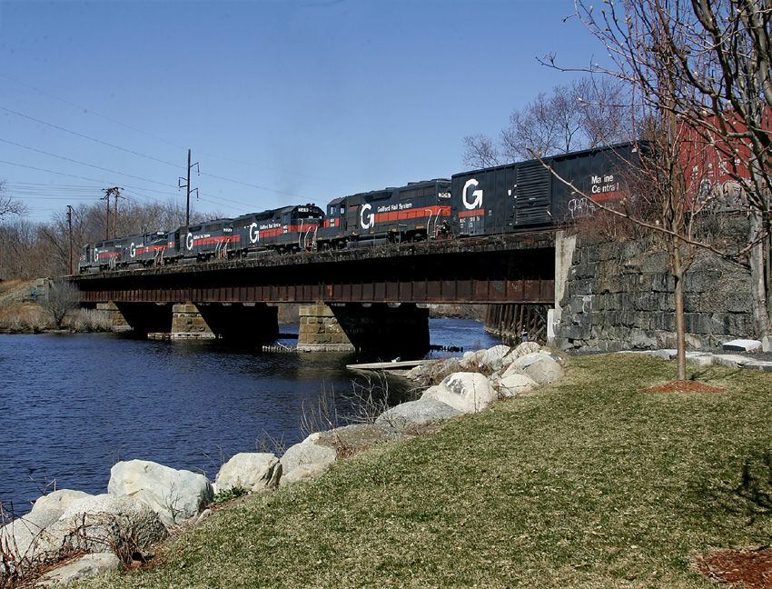 Photo of Pan Am Railways WASE crossing the Concord River in Lowell