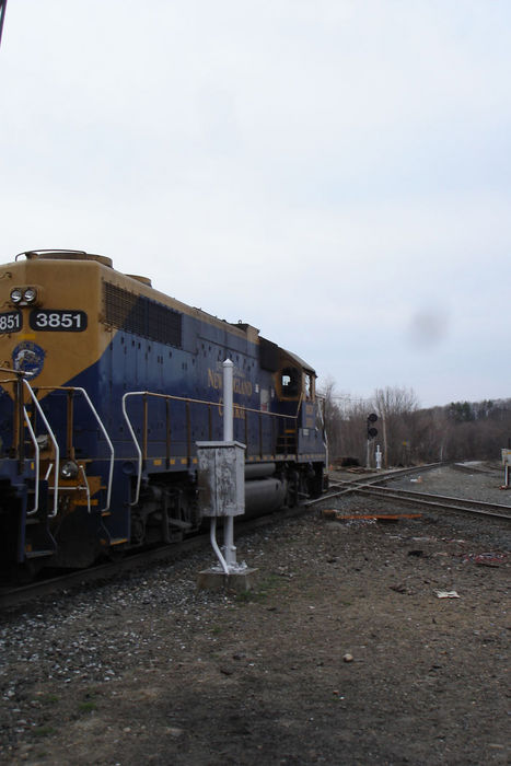 Photo of New England Central Power alongside the depot in Palmer