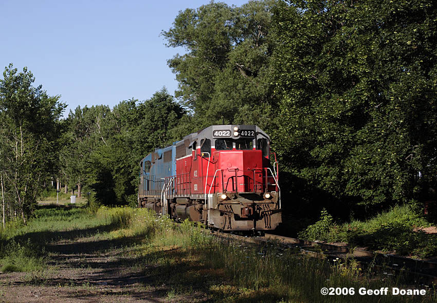 Photo of CBNS Train 306 in Stellarton, NS