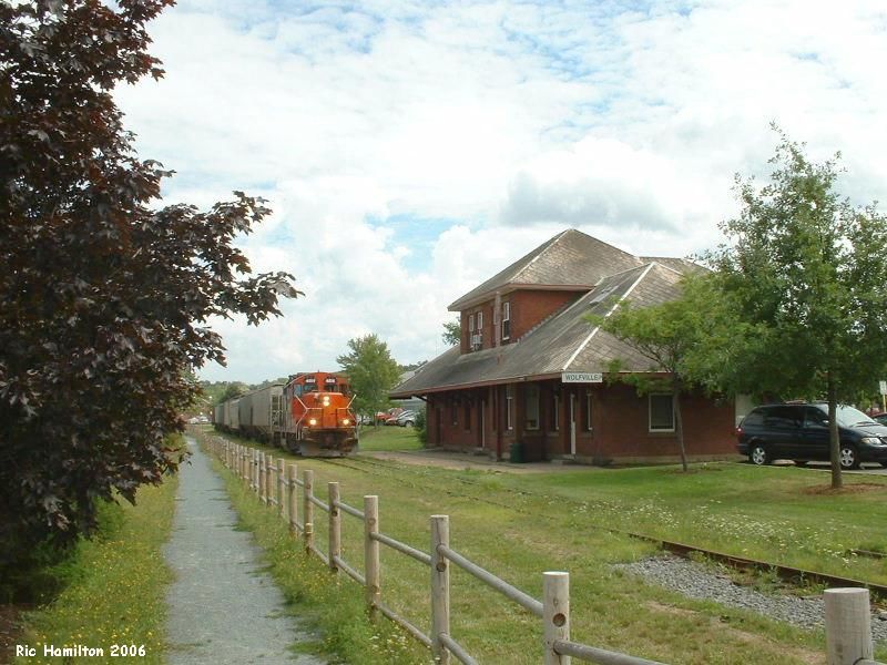 Photo of WHRC in Wolfville passing the Library