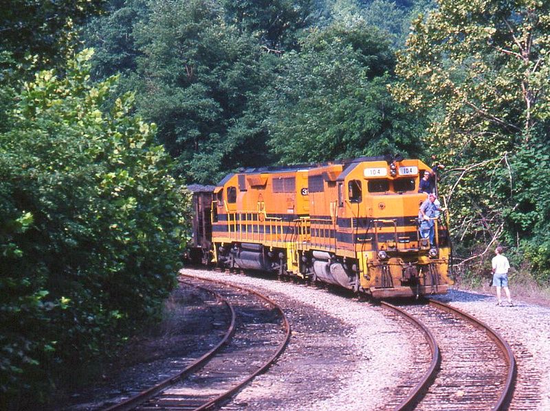 Photo of Pittsburg & Shawmut diesels at Driftwood, PA
