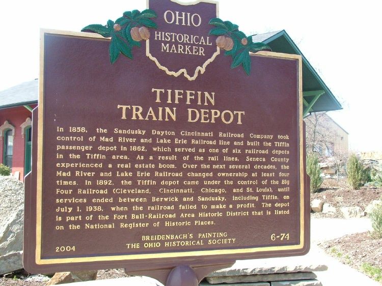 Photo of Historic Plaque at Ex-NYC Depot at Tiffin, Ohio