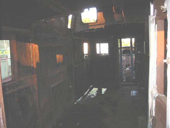 Photo of Caboose interior, looking east.