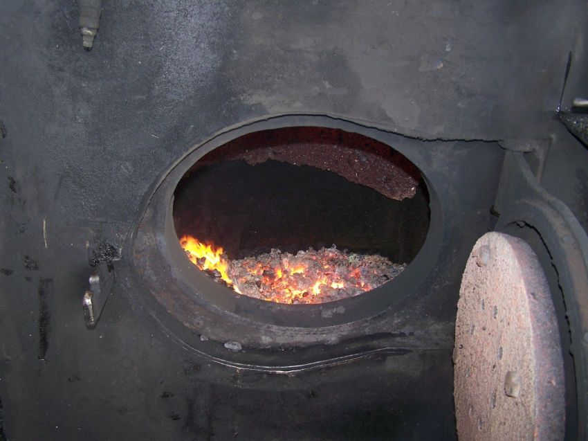 Photo of Inside the firebox.