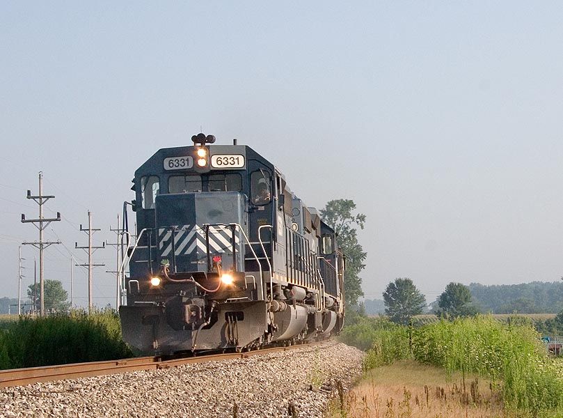 Photo of HLCX 6331 is at the point of CSX train Q573. New Farmington, IN.