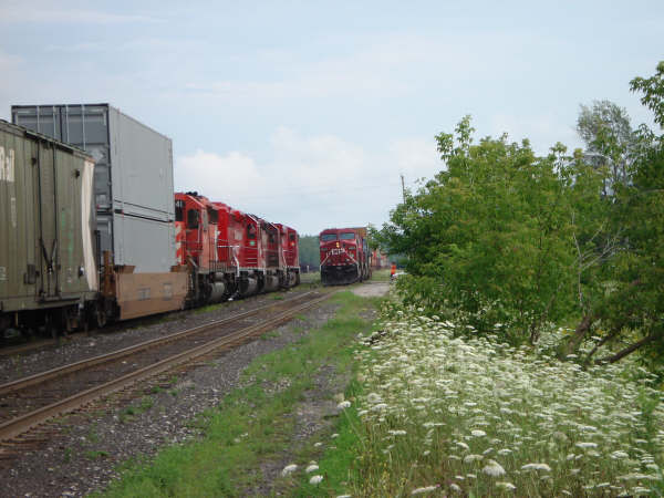 Photo of two canadian pacific fright trains meet in silver lake ontario