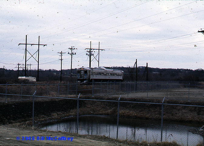 Photo of RDC Approaching Hartwell Avenue on B&M's Lexington Branch