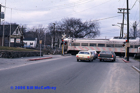 Photo of B&M Lexington Branch - RDC at Mill Street Crossing