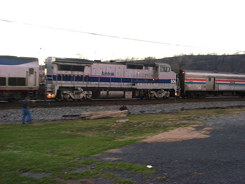 Photo of Amtrak Widecab #506 on PO30 at Cumberland, MD