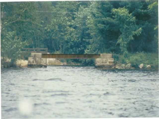 Photo of Harrison branch bridge abutments as seen from Long Lake
