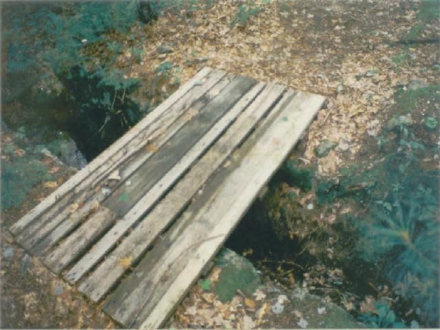 Photo of Small footbridge built across a Harrison branch ROW culvert