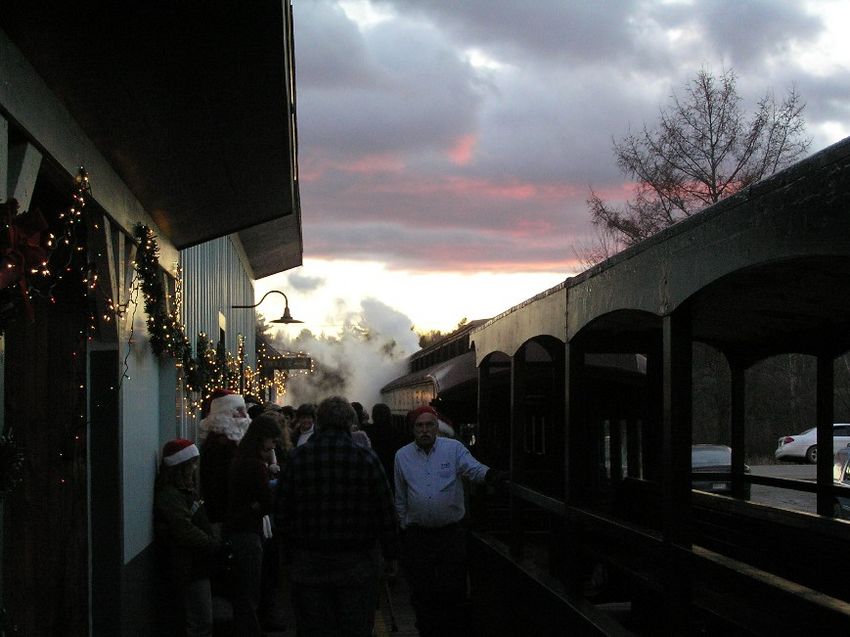 Photo of The Busy Platform During the Victorian Christmas Trains