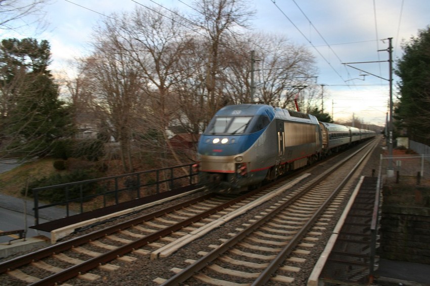 Photo of Amtrak HHP-8 going thorough Clinton, CT