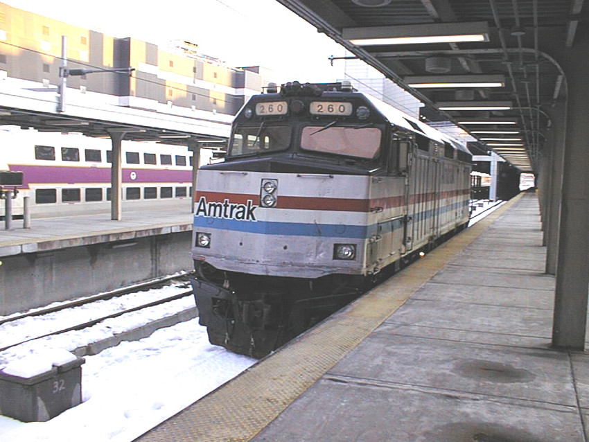 Photo of Amtrak EMD F40PH Engine #260 at South Station, Boston, MA