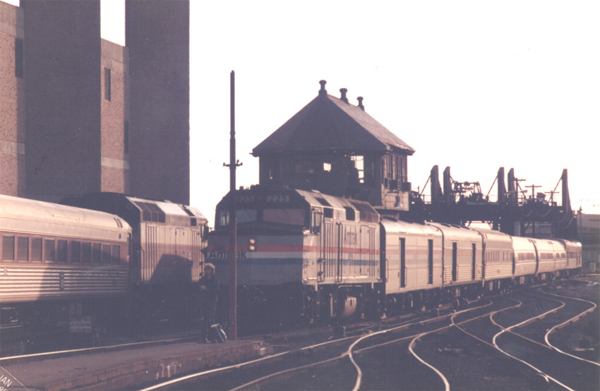 Photo of South Station, Boston, MA -  Amtrak Train Coming in in 1986