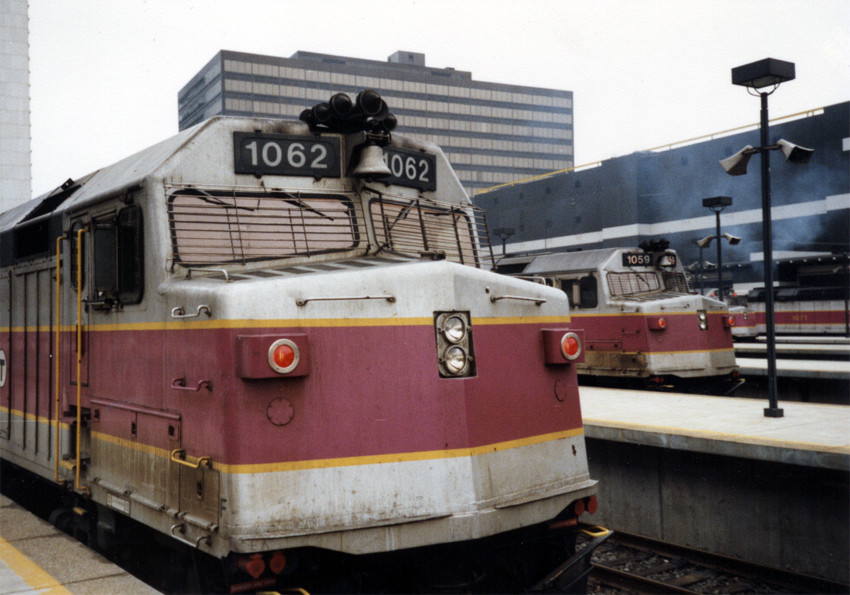 Photo of MBTA EMD F40PH Engines #1062 & 1059 at South Station, Boston