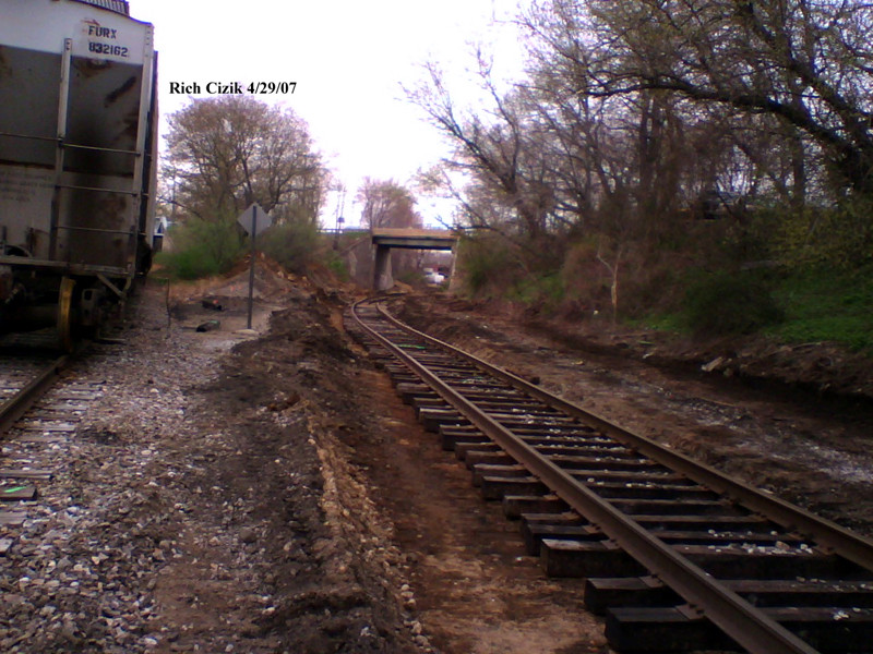 Photo of Lowering the track in WIllimantic, track back in place