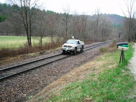 Photo of GMRCTrack Car Inspecting Bridges and Track