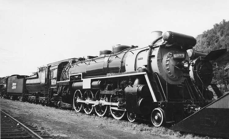 Photo of GTW 4-8-2 6039 at Steamtown, North Walpole, NH, 1962