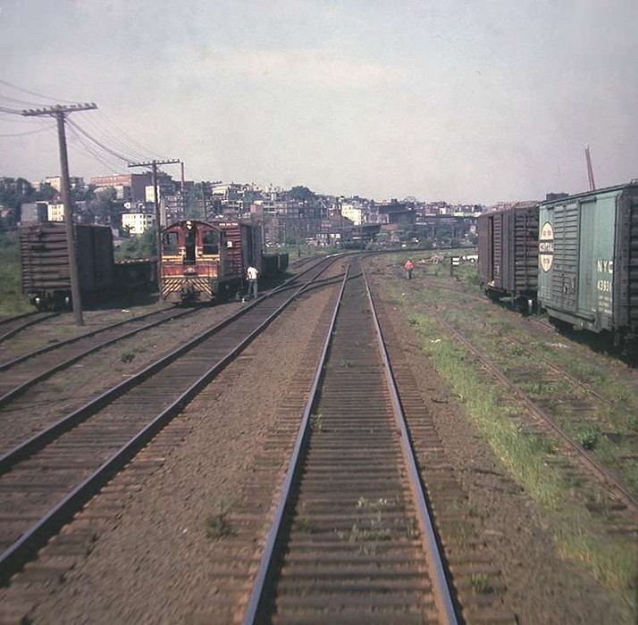 Photo of B&M Switcher, Shot from RDC Commuter Train, 1966