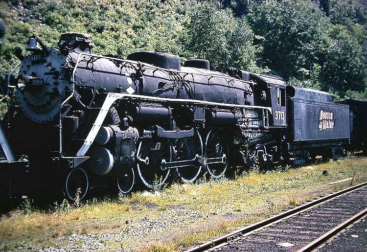 Photo of B&M Pacific No. 3713, Steamtown, NH, 1962