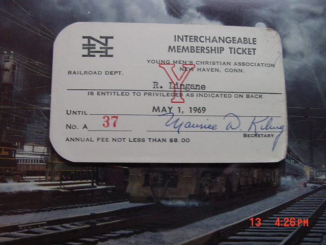 Photo of New Haven Railroad--Employees membership card in the Railroad YMCA