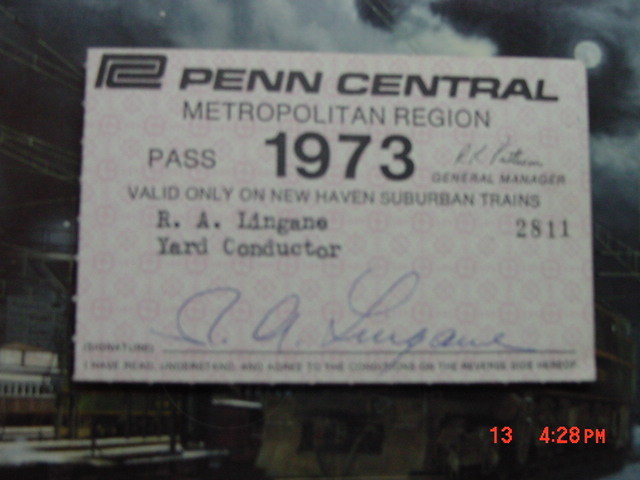 Photo of PennCentral Employees transportation pass. 1973