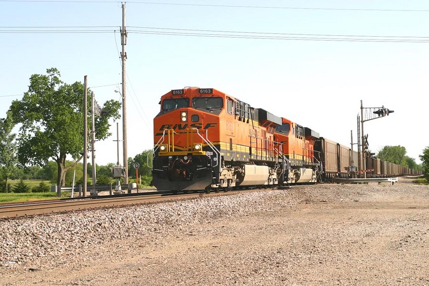 Photo of Southbound BNSF coaltrain at Hillsdale, KS.