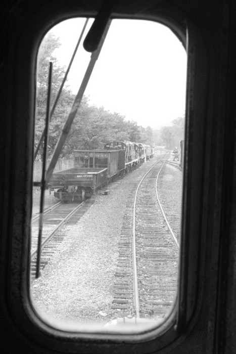 Photo of Looking out the front window of Naugatuck Railroad's U23B