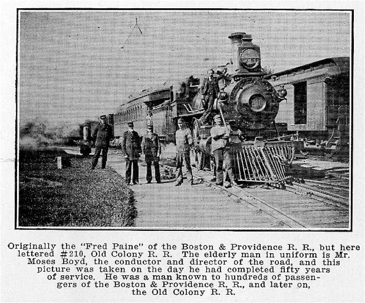 Photo of Old Colony Locomotive No. 210, Originally B&P 