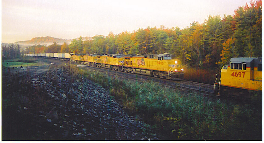 Photo of CSX Trains Q-153 and Q-152 meet at Ravenna, NY