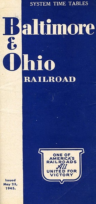 Photo of Timetable: Baltimore & Ohio, WWII