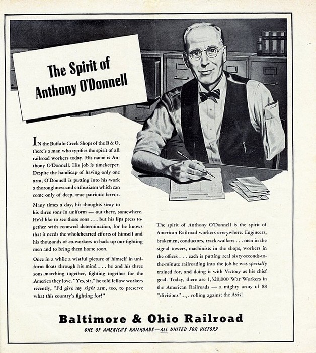 Photo of Timetable: Baltimore & Ohio, WWII