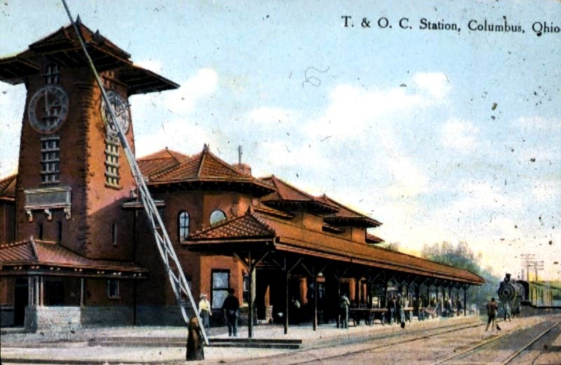 Photo of Postcard View of Toledo & Ohio Central RR Depot at Columbus OH
