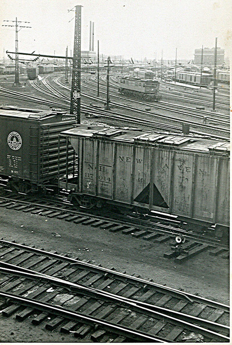 Photo of Union Station, New Haven, circa 1951. Photo taken from Water Street bridge