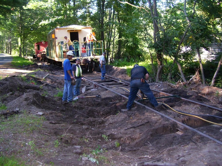Photo of Spiking ties just east of MP 22.38