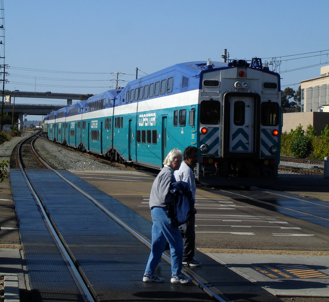 Photo of A northbound Coaster departs Old Town