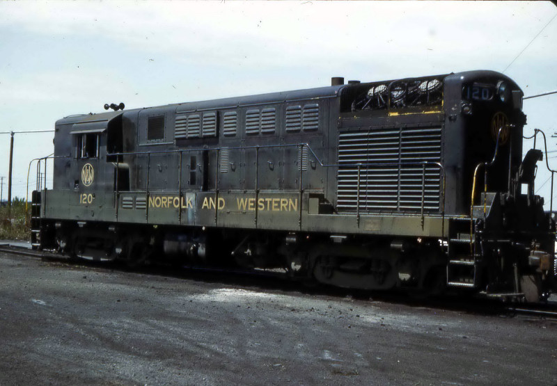 Photo of Ex Virginian Railway FBM diesel with a hasty N&W repaint.
