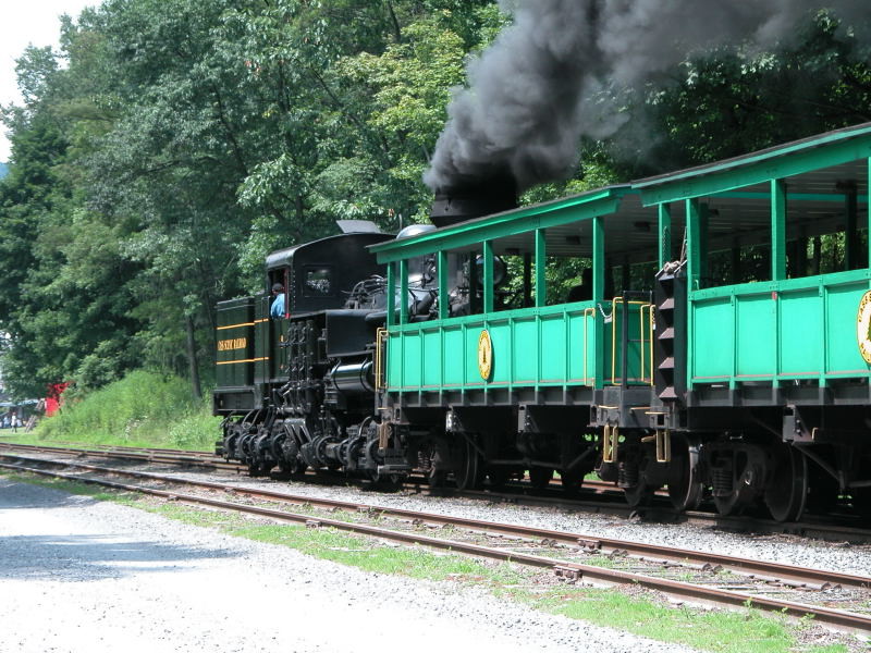 Photo of Shay #2 backs her Whittaker Train into Cass Depot
