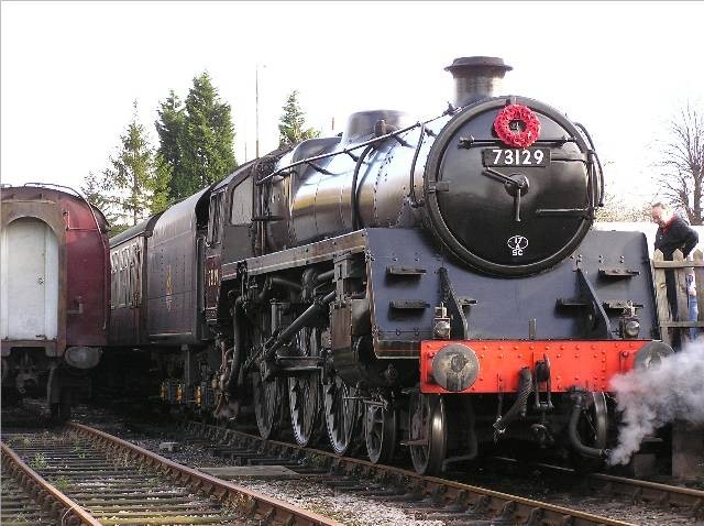 Photo of Class 5MT 4-6-0, 73129 at Butterley Station.