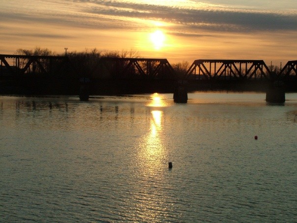 Photo of Sunset on CSX Bridges in Columbus, Ohio
