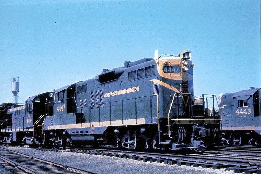 Photo of Grand Trunk #4447 and CV #8081...and behind Grand Trunk #4443