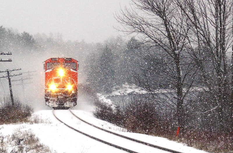 Photo of CN 407 in a snow squall