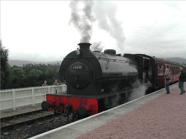 Photo of 0-6-0 saddle tank, 68030 at Aviemore Station.