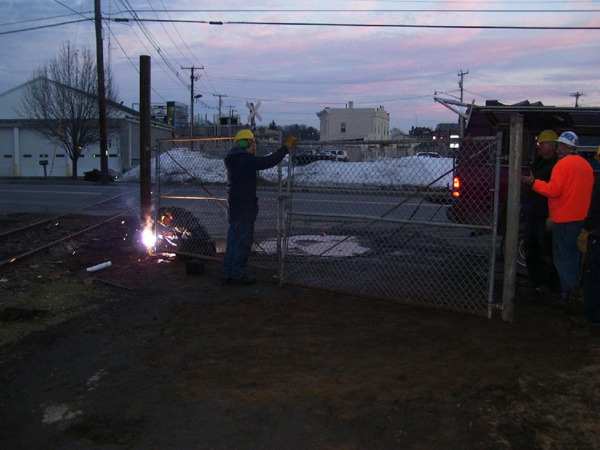 Photo of Welding the gate in place