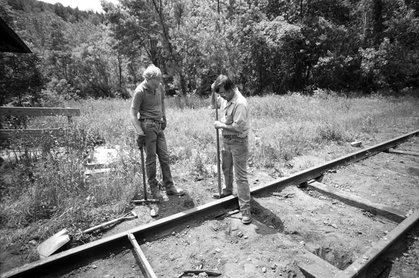 Photo of Track work on the CMRR May 1988