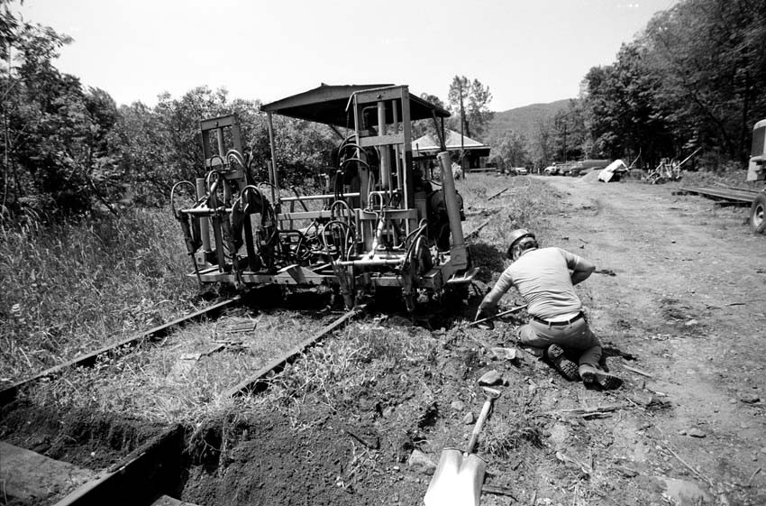 Photo of Track work on the CMRR May 1988.