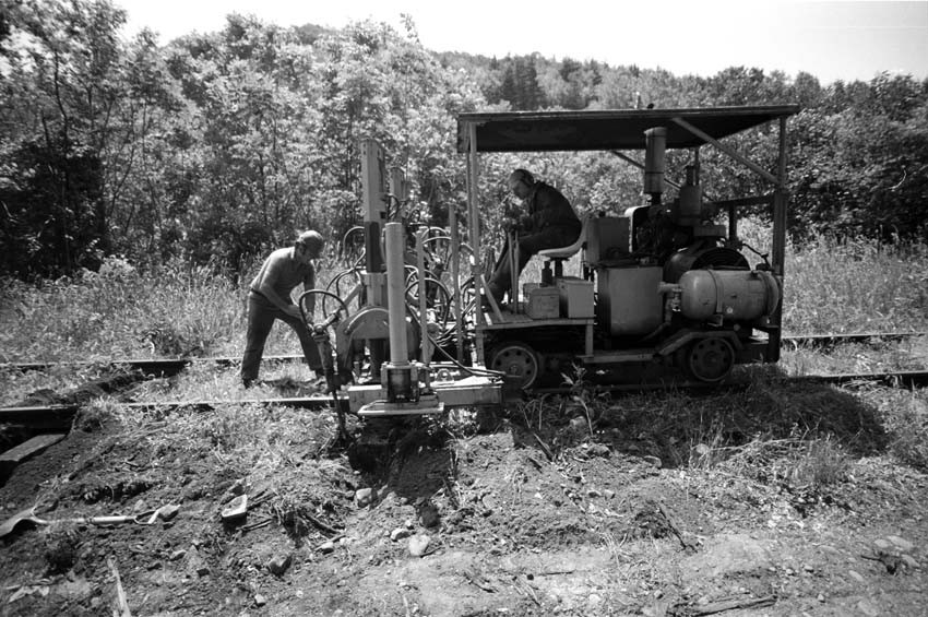 Photo of Track work on the CMRR May 1988.