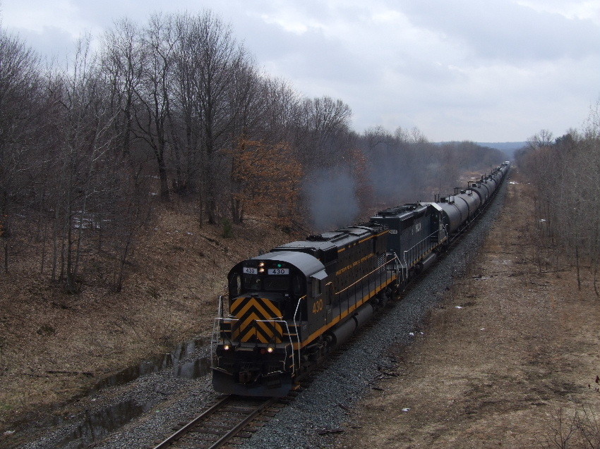 Photo of WNY&P train 398 at Saegertown pennsylvania
